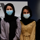 Four members of the Afghan Girls Robotics Team, as seen at Benito Juarez International Airport in Mexico City on Aug. 24, 2021, after receiving refugee status there.